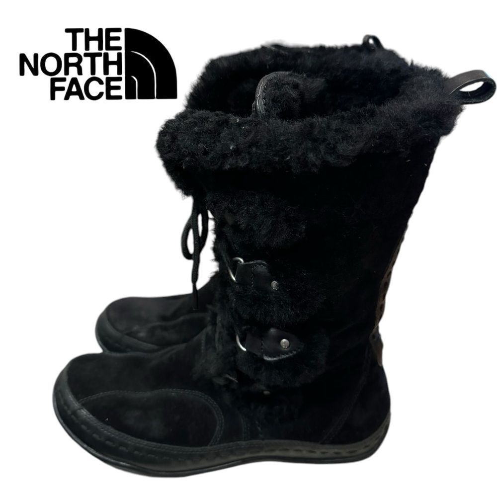 The North Face 620179 Abby III Insulated Black Suede Leather Winter Boots 7